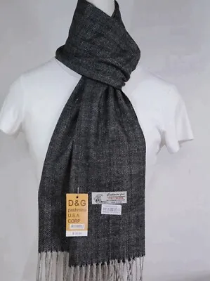 DG Men's Winter Scarf Striped Gray BlackCashmere Feel Warm Soft*Unisex • $9.99