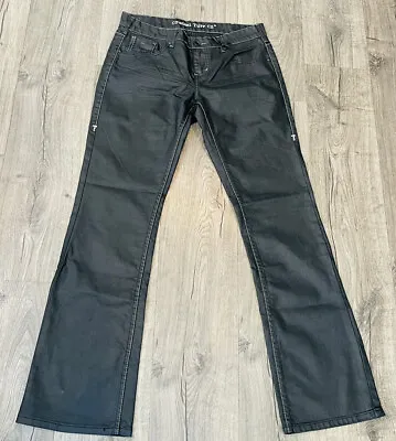 NWT Cowgirl Tuff Blackout Black Coated Denim Western Bootcut Jeans Size 31x33 • $14.99