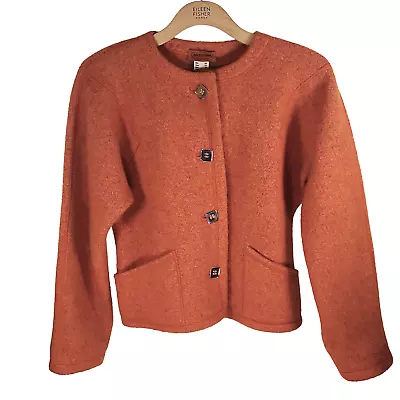 MISSONI XL 44  Bust Orange Heavy Wool Alpaca Boxy Jacket With Pockets VTG • $399.20