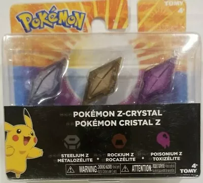 $35 • Buy POKEMON Z-CRYSTALS Steelium Z  Rockium Z Poisonium Z  3 PACK NEW