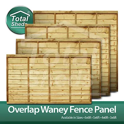 £53.78 • Buy Waney Lap Fence Panels Various Sizes Available 6x2,6x3,6x4,6x5,6x6