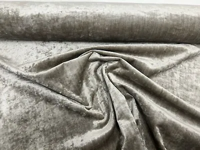 Plain Velvet Laura Ashley Kingsley Upholstery Curtain Material 140cm Wide Stone • £14.99