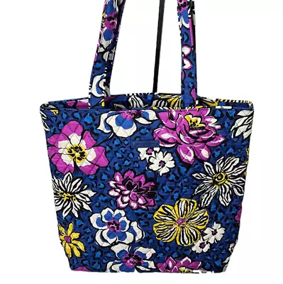 Vera Bradley Mandy Floral Tote Bag Quilted Blue/Purple • $25