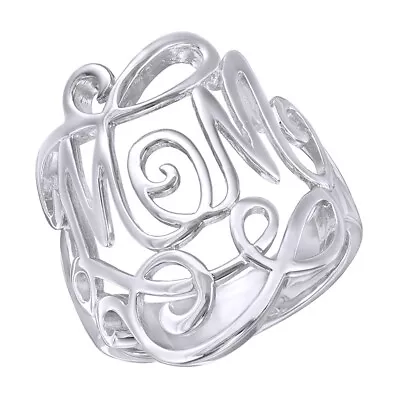 Monogram-Style  Mom  Ring Mother'S Day Gift 925 Sterling Silver • $233.45