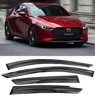 3D Front Rear Window Visor Vent Rain Wind Guard Shade For 19-Up Mazda 3 4D HB • $62