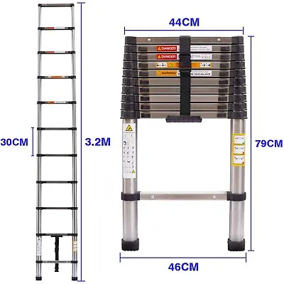 Multi Purpose Aluminum Telescopic Ladder Heavy Duty Folding Extension Step Home • $70