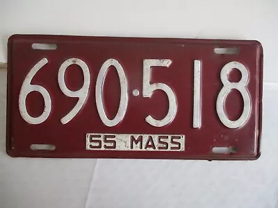 1955 Massachusetts License Plate Tag 690518 • $22