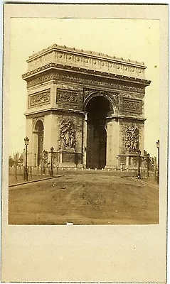 COLLIN PARIS CDV PHOTO Vintage Photography ARC DE TRIUMPH CIRCA 1860 • £25.70