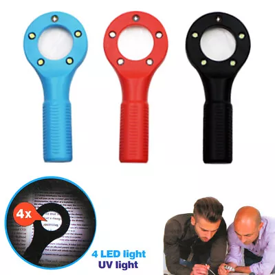 2 Handheld Magnifying Glass With 5 LED Light Magnifier Jewelry Loupe Lens Menu • $9.46