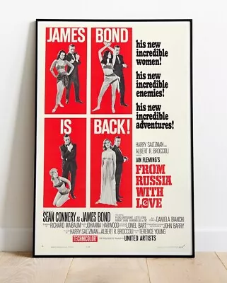 JAMES BOND FROM RUSSIA WITH LOVE #2 REPRO Film Poster 36 X24  Similar To A1 • £11.99