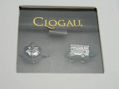 Clogau Silver & 9ct Rose Gold London Bus & Crown 'British Icons' Bead Charm Set • £110