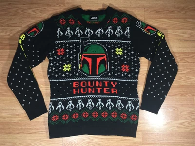 $38 • Buy NWT  Star Wars Boba Fett Bounty Hunter Disney Holiday Christmas Sweater Large