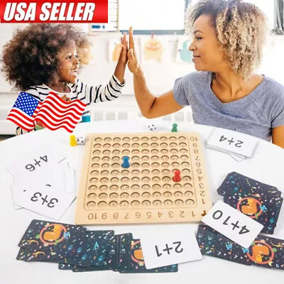 Wooden Montessori Multiplication Addition Board Counting Toy Educational GameLQ • $16.09