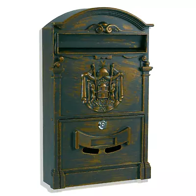 £26.95 • Buy Large Vintage Outdoor Lockable Letter Post Box Mailbox Wall Mounted Secure Mail