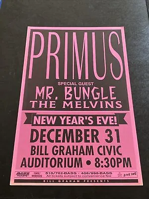 Original Primus Concert Poster From The 1990’s New Year’s Eve Mr Bungle Melvins • $75