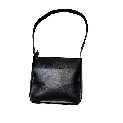 Vera Pelle Bag Black Womens Leather Crossbody Shoulder Adjustable Made In Italy • $19.95