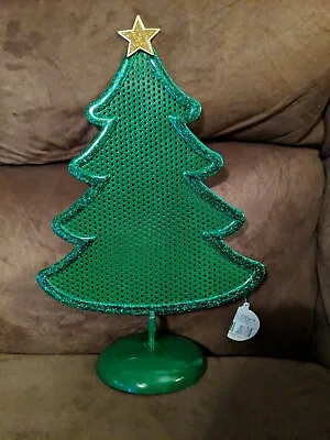 New Green Metal 16” Table Top Christmas Tree Holiday Home Decor • $19.99