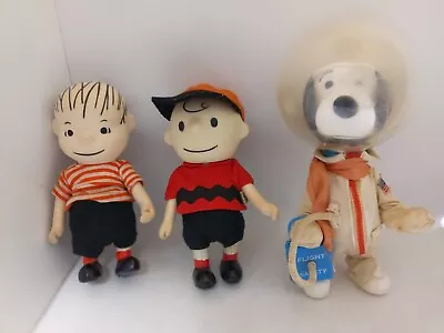 Vintage 1966 Peanuts Pocket Doll Charlie Brown Linus & Space Snoopy • $120