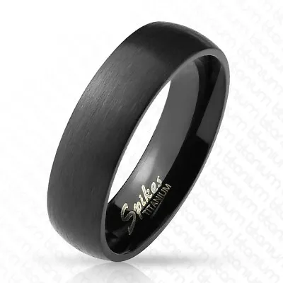 6mm Titanium Black Brushed Domed Plain Wedding Band Ring Size 6-13 • $13.99