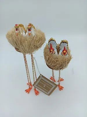 Mc Kenzie Childs Whimsical Long Leg Chickens • £43.40