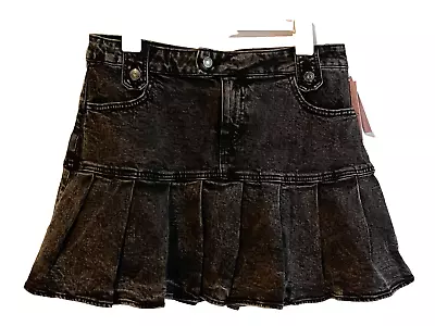 WILD FABLE Women's Size 10 Black Fit & Flare Pleated Stretch Jean Skirt 16  Long • $4.25