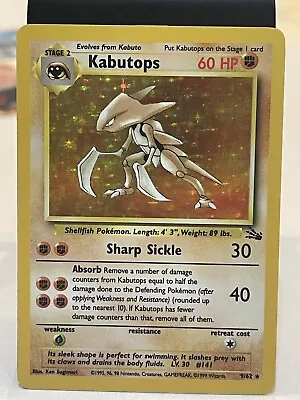Pokémon TCG Kabutops Fossil 9/62 Holo Unlimited Holo Rare Near Mint • $0.99