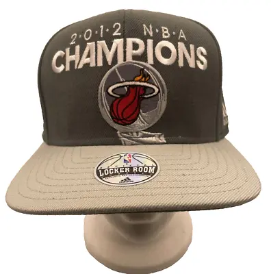 Miami Heat Adidas 2012 NBA Champions Official Locker Room Snapback Cap Hat NWOT • $27.20