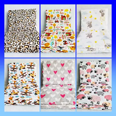 2 Pc BEDDING SET For Bedside Crib Pillow+quilt Filled Baby Pram Sets CARS HEARTS • £14.99