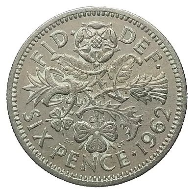 Great Britain Sixpence 1962 Copper-nickel Cion Elizabeth II R317 • £2.99