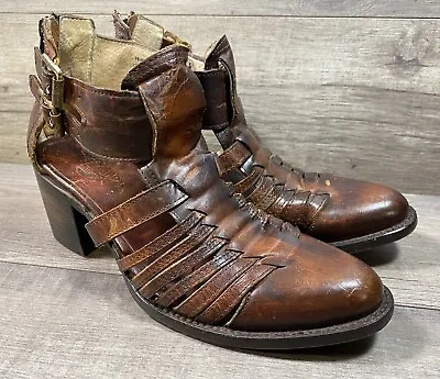 Freebird Boots Blake Brown Leather Heels Womens Shoes Size 7 • $69