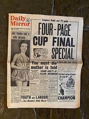 1955 Daily Mirror Fa Cup Final Newspaper Newcastle United V Manchester City Rare • £17.99