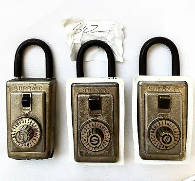$39.99 • Buy Lot3 Vintage Gold Key Storage Combination Lock Box Supra-C Series  3 Two W/combo