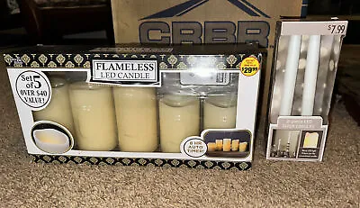 New In Open Box - Flameless LED Candle - Set Of 5 Plus Set Of 2 Led Taper Candle • $25.49