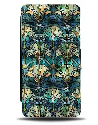 Stained Glass Peacock Feathers Design Flip Wallet Case Peacocks Look Style CC95 • £19.99