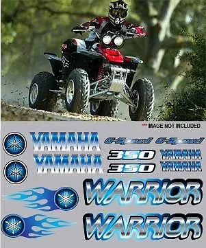 Warrior Yamaha BLUE Full Color Stickers Graphics 14pc Kit ATV QUAD 6 Speed 350 • $36.99