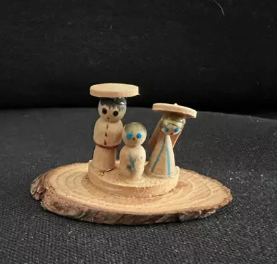 Vintage Micro Miniature Wooden Nativity Scene Figure Christmas • $7