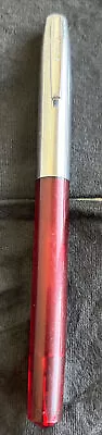 Vintage Sheaffer Cartridge Fountain Pen Fine Nib Red & Chrome C. 1960's • $6.95