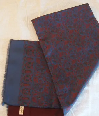 Rogers Peet Vintage All Silk All Wool Men's Opera Foulard Paisley Scarf Cravat • $49