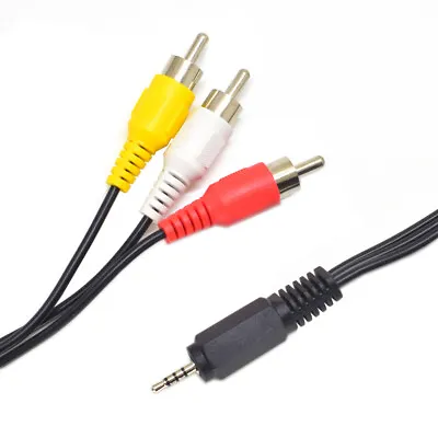 2.5mm Mini Stereo Aux Plug To 3 RCA Male Adapter AV Audio Video Cable 1.5m (US) • $6.54