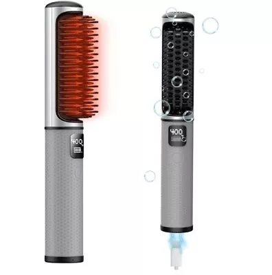 NEW! Cordless Hair Straightener Brush USB Rechargeable Portable Mini  • $39.99