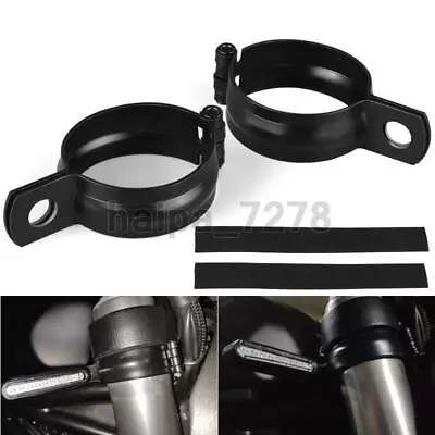 2X Motorcycle Front Fork Mount Clamp Bracket Holder 37mm-50mm Turn Signal Light • $11.98