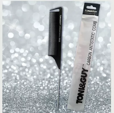 TONI&GUY Black Professional Hairdressing Metal Pin Tail Hair Exten Toothed Comb • £6.99