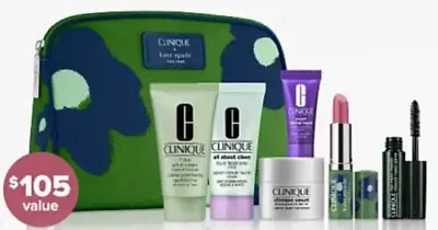 New CLINIQUE + Kate Spade 7-Piece Gift Set & Bag • $18.99