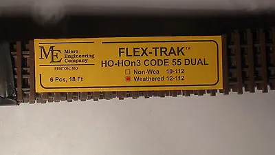 MICRO-ENGINEERING #12-112 HO-HOn3 DUAL GAUGE FLEX TRAK WEATHERED CODE 55 • $61.95