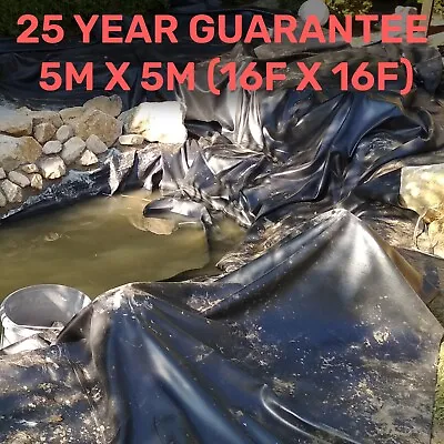 £34.99 • Buy 5m X 5m Garden Pond Liner Thick Flexible & Heavy Duty Large Square Koi Fish Pond