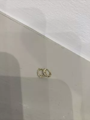 9ct Gold Huggie Hoop Earrings Cubic Zirconia  7mm • £49.99