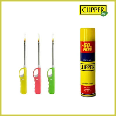 Refillable Lighters Long Tube BBQ Fire Kitchen | Clipper Gas Refill • £2.99