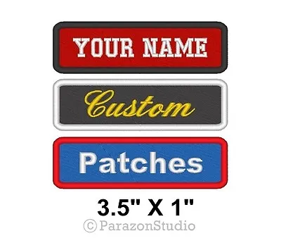 Custom Embroidered Name Tag Sew On Patch Motorcycle Biker Patches 3.5  X 1  (A)  • $6.50