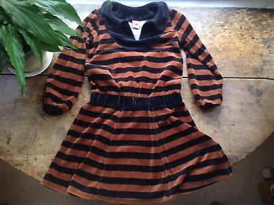 Katvig Chocolate Brown Velour Dress Size 4 - 5 Years • £14