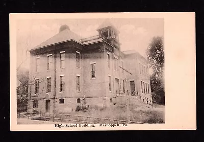 Postcard Meshoppen High School Building After Addition  Wyoming County PA • $6